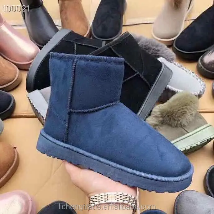 Winter Fashion Trendy Large Size Flat Bottom Leisure Warm Low Tube Snow Boots cheap used Mixed style Shoes for Women