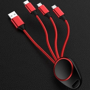 High Quality 3 in 1 Charging Cable Keychain USB Date Cable With LED Logo Fast Charging and Data Transfer Cable for Apple Android - Product Image 4