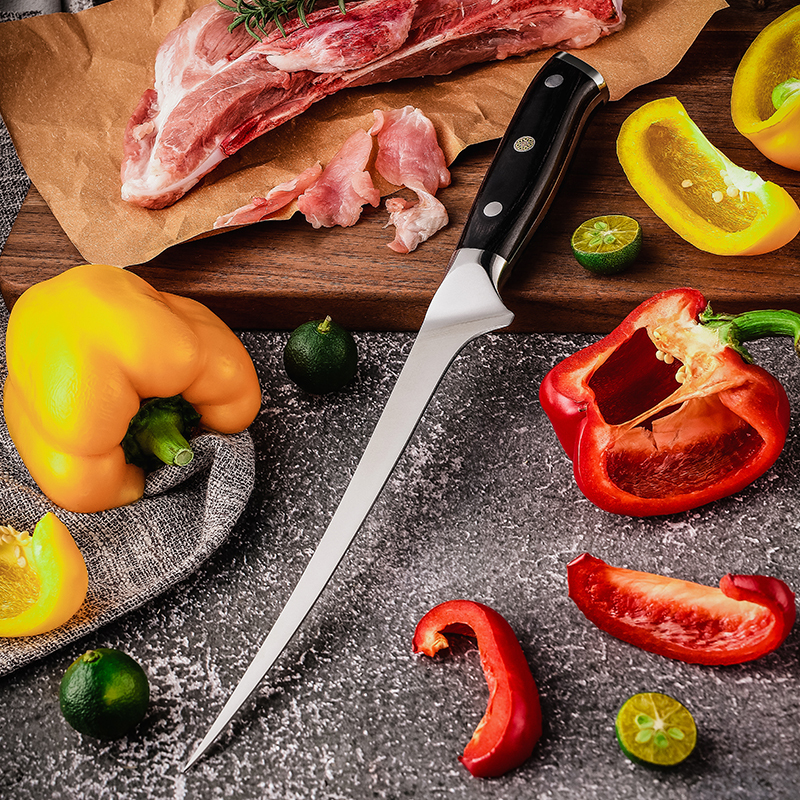 Cuchillo para deshuesar negro de 7,5 pulgadas
