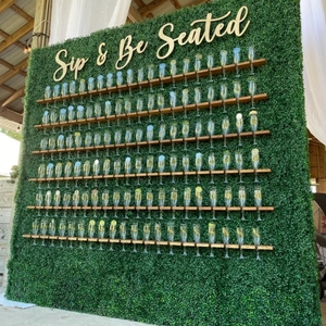 Suave nuevo diseño blanco verde hierba acrílico champán pared para boda
