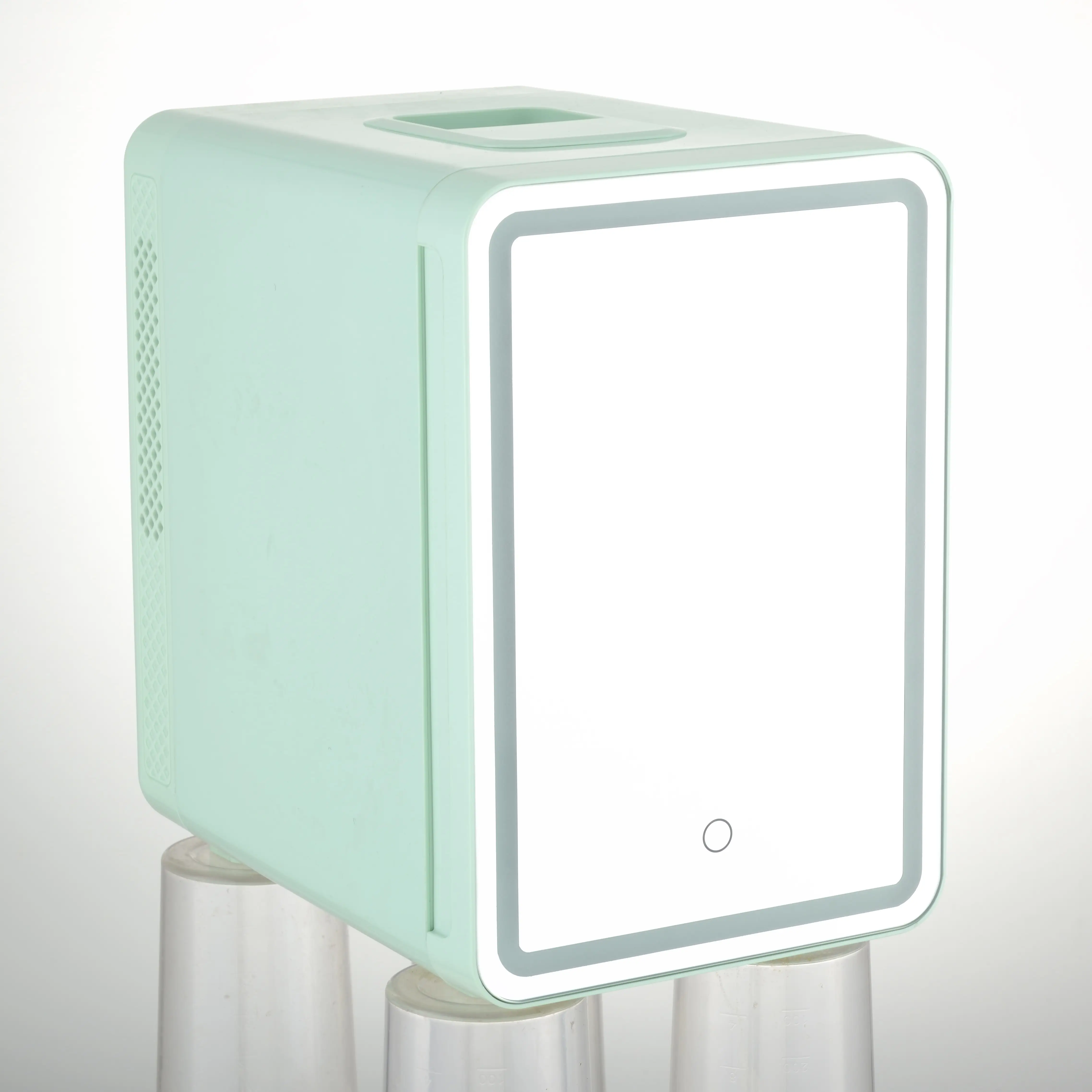 Mini refrigerador con espejo y luz led, mesa fría y caliente de 10 litros, producto en oferta