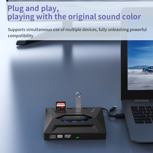TISHRIC USB 3.0 C型超薄外部DVD RW光盘刻录机驱动器刻录机播放器便携式笔记本电脑和台式机