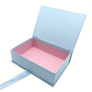 定制套装礼品淋浴服装新款新生儿盒婴儿连衣裙纸板奢华袜子头带婴儿包装盒