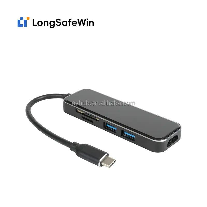 2024 nouveau lancement multifonction 5 en 1 type-c USB 3.0 hub station d'accueil lecteur de carte TF lecteur de carte SD pour convertisseur HDMI