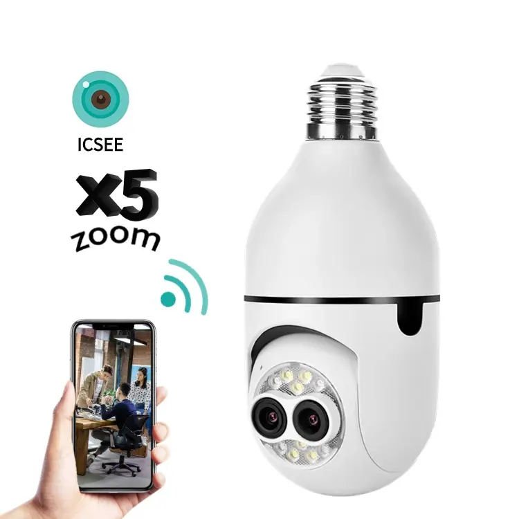 サイレンカメラ電球付きwifiカメラ動き検出カメラptzwifi 360 wifi