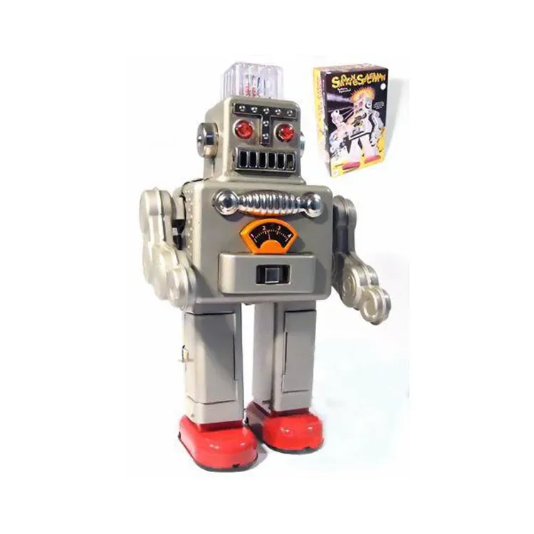 EE1358手作りヴィンテージ電動ロボットモデル喫煙機能付きクラシックワインドアップロボットブリキのおもちゃコレクション時計仕掛けのおもちゃ