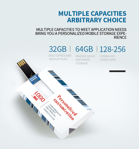 流行礼品广告USB 2.0全彩印刷卡形状8GB塑料Pendrive 16GB信用卡u盘
