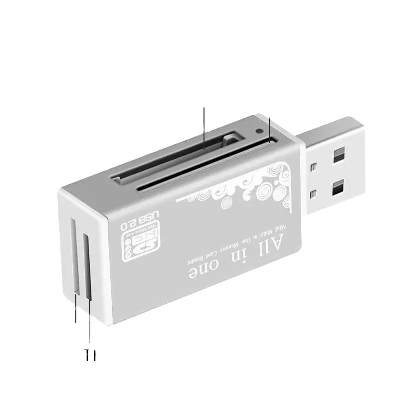 4-in-1 TF Mikro SD M2 MS Speicherkartenleser Hochgeschwindigkeits-USB 2.0 MMC-Adapter Stecker für Laptop Computer Desktop-PC Autohörer