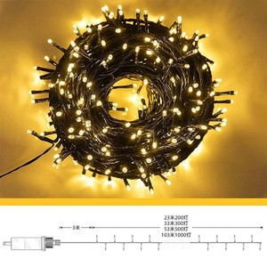 Luci della stringa di natale per esterni funzione del Timer per interni 8 modalità estensibili filo verde luci della stringa di fata impermeabile per albero di Natale - Product Image 6