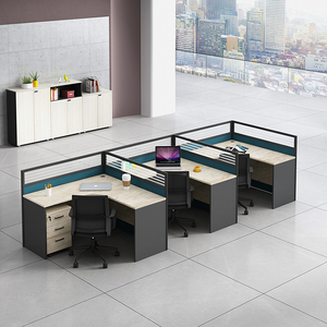 Mesa de Trabajo modular de lujo para oficina, juegos en forma de l, 3 y 4