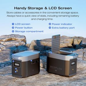 DELTA 2 Max发电站额外电池，2048Wh LiFePO4电池，与DELTA 2 & DELTA Max 2000 & DELTA 2 Max兼容