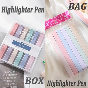 Oem özel ekonomik vurgulayıcı dikdörtgen işaretleyici kalem Macaron pembe vurgulayıcı - Product Image 2