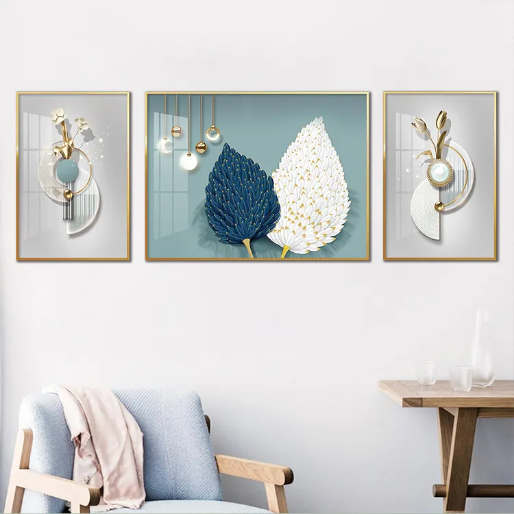 Geometria minimalista nórdica e flores douradas pintura e arte da parede design de luxo impressão em tela cartaz para decoração de casa