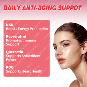 Complément alimentaire très vendu 1000 mg NAD+ Liquide Nicotinamide Riboside PQQ Resvératrol pour l'énergie Antioxydant et soutien immunitaire - Product Image 2