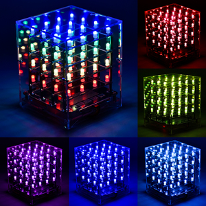 Keyestudio 4x4x4 RGB LED cubo Kit elettronico per Arduino Starter Kit di controllo vocale di supporto C ++/gratta e vinci programmazione