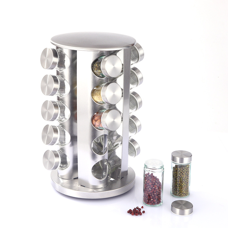 white Round rack with 20pcs jars