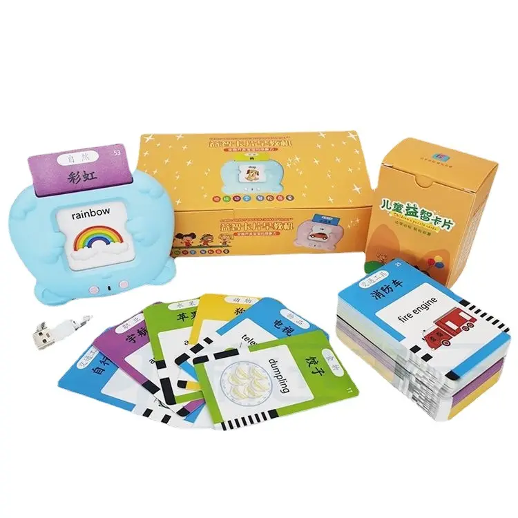 Multi-Language English/French/Arabic/Turkish 112 Cards 224 Words Learning Machines Educational Talking Flash Cards Learning Toys