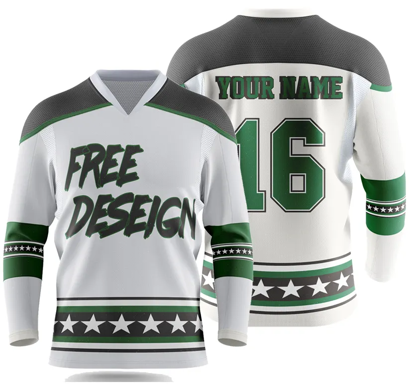 Roupa de gelo da impressão da subolmação do novo design, camisas de hockey, hockey