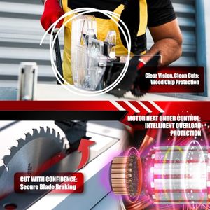 10 inç 5000 RPM hassas masa testere çok fonksiyonlu ahşap kesme makinesi masa testere ağaç İşleme için - Product Image 5