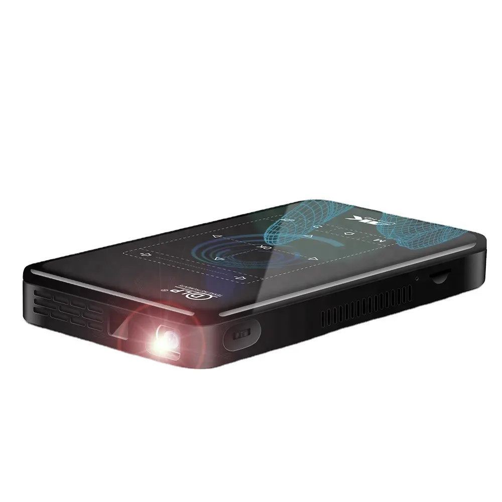 Mini proyector portátil Android 9 1G 8G Entrada de 3D 4K proyector de películas P09-II con proyector DLP de espejo