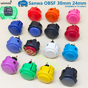 Original Sanwa 10pcs OBSF 30 Obsf 24 Arcade Push Buttons 24mm 30mm for <strong>Raspberry</strong> <strong>Pi</strong> Coin Pusher Game Payment Replacement Buttons - Product Image 2