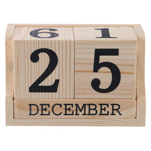 Sáng tạo trang trí bằng gỗ hình chữ nhật khối bàn vĩnh viễn lịch với nghệ thuật Deco thiết kế cho Giáng sinh & sinh nhật - Product Image 1