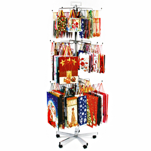 Geschenktaschen-Vorführregal Metall 3 Stufen rotierender mobiler Vorführständer rotierender freistehender für den Einzelhandel - Product Image 1