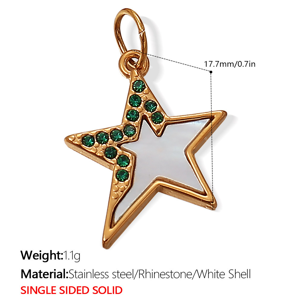Pendentif en or avec coquille blanche et diamant vert Pj281Gng
