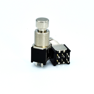 Terwin Factory Price 12mm 2pdt 6Pin <strong>PCB</strong> and Solder Terminal Metal Shaft <strong>Push</strong> <strong>Button</strong> Foot Pedal Guitar Effect <strong>Switch</strong> - Product Image 3