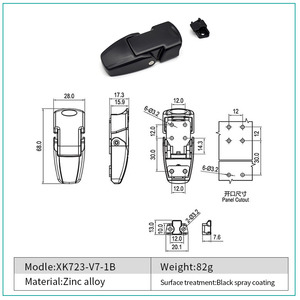 Yaylı geçiş mandalı kelepçeleri kilit siyah gizli beraberlik toka mandalları çile ekran kutusu için alet kutusu dolap kapı bagaj - Product Image 3