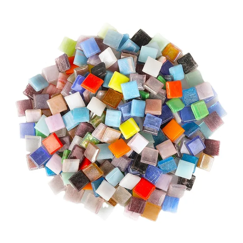 10X10mm couleur pure pas cher prix Ice Jade Mosaic minuscule, fournisseur de matériel de bricolage, Mini pièces de verre de jade de glace en vrac