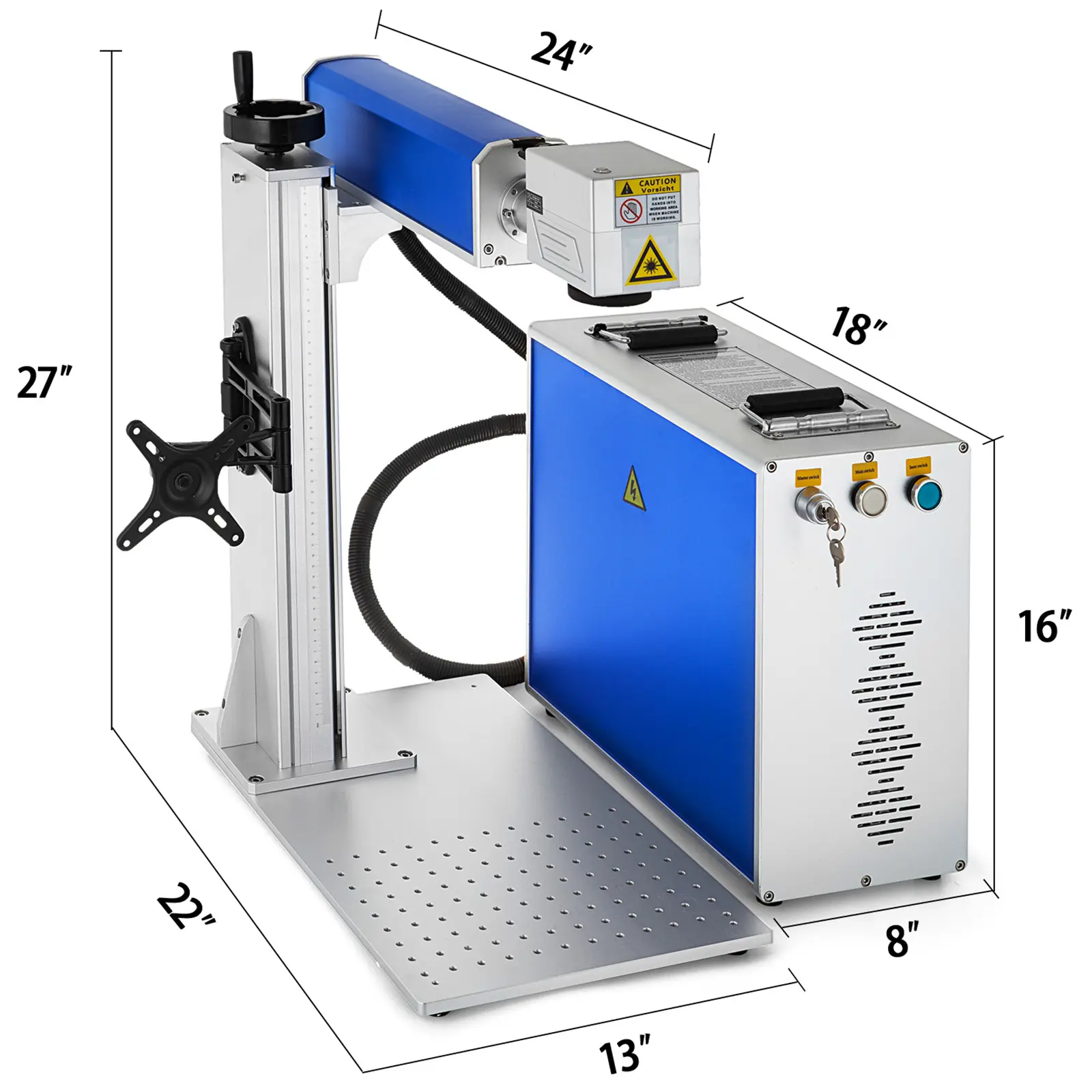 Raycus-máquina de marcado láser de fibra con láser rotativo, máquina de impresión de 30 vatios