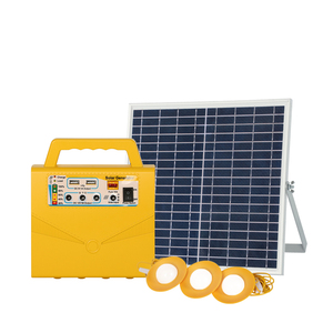 完整封装20W 3.2V 18Ah离网便携式太阳能系统，带发光二极管灯泡和太阳能电池板，用于紧急备用电源 - Product Image 1
