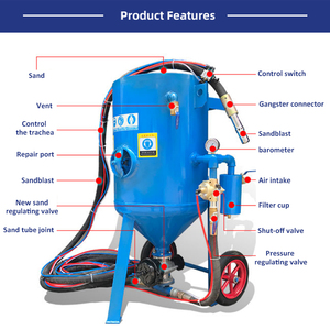 Taşınabilir mobil manuel Mini kum kumlama tankı çelik atış kum kumlama kum kumlama tankı kumlama tankı - Product Image 4