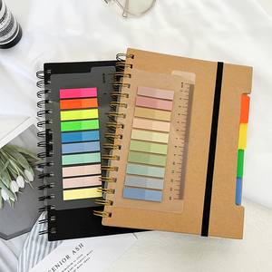 Wholesales 6.3&quot;x 8.2&quot;, A5 Hardcover Notebook College Ruled <strong>Large</strong> Spiral Notebook Pocket Transparent <strong>Sticky</strong> <strong>Note</strong> with Ruler - Product Image 3