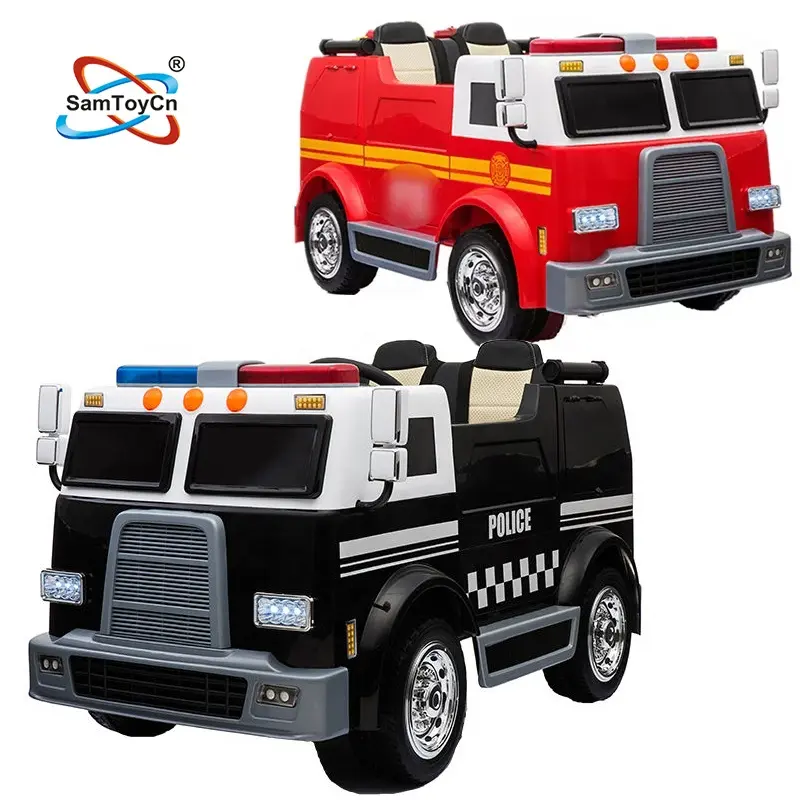 Samtoy-Batería de 4WD para niños, coche de conducción eléctrico, camión de bomberos, coche de policía con Control remoto, gran oferta