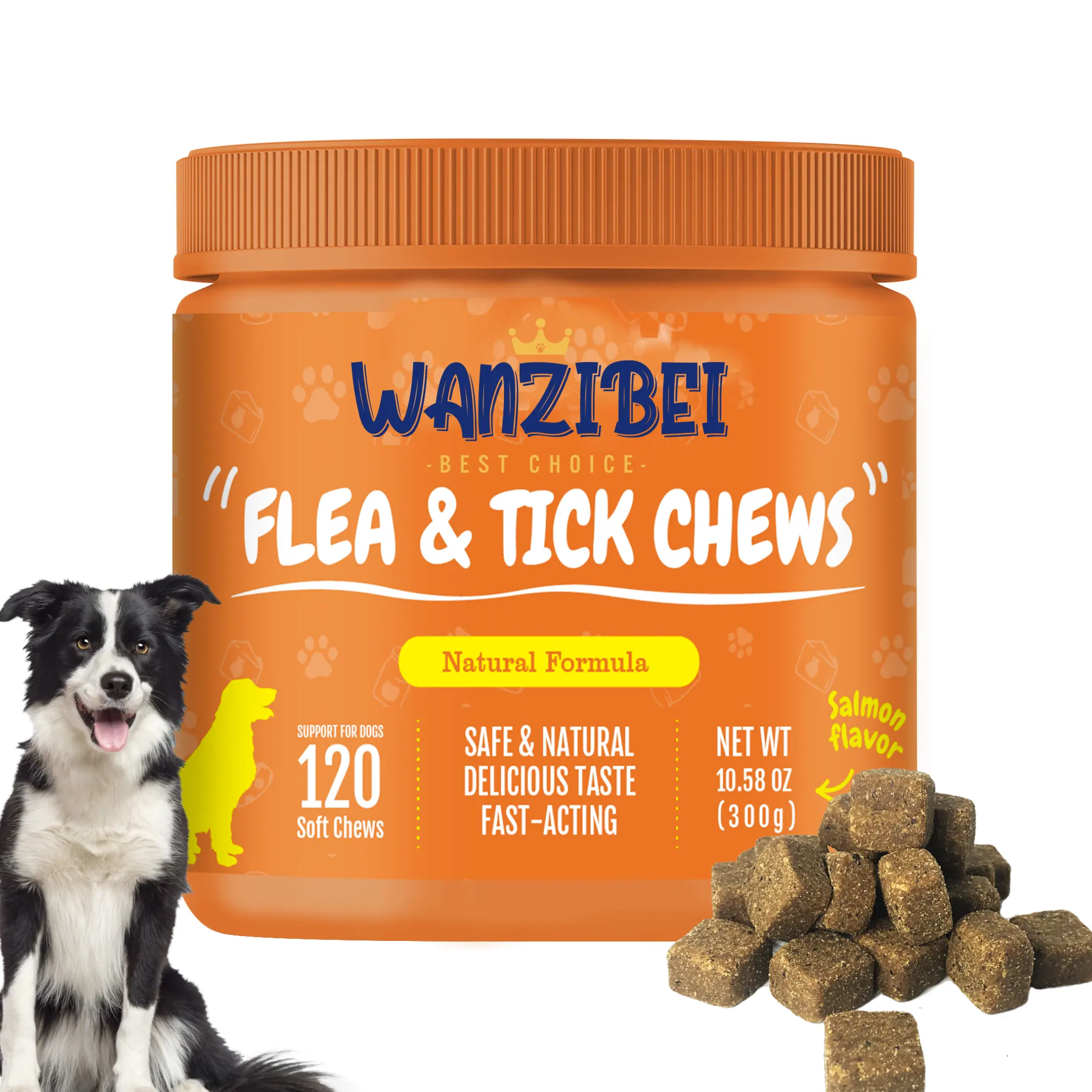 Wanzibei nhãn hiệu riêng Dog Flea và Tick nhai cho chó OEM/ODM Pest quốc phòng miễn dịch bổ sung vật nuôi chăm sóc sức khỏe Sản phẩm