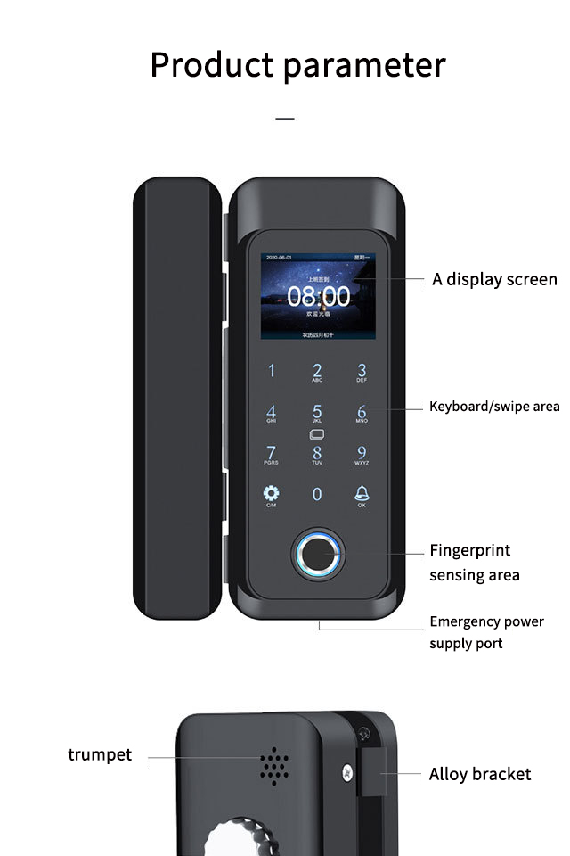 Self-provided doorbell emergency unlocking multifunctional lock password smart door lock serrure intelligente serrure porte lock
