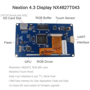 Nextion 4,3 ''HMI LCD-Anzeige modul 480x272 TFT-resistives Touch panel NX4827T043 für Arduino Raspberry Pi ESP8266 ESP32