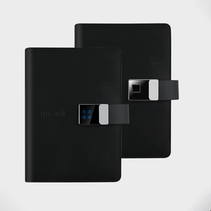 Leather Agenda Diary Notepad 16gb Digital <strong>Code</strong> or Fingerprint Lock PowerBank Wireless <strong>Notebook</strong> Planner with USB Charge Chord