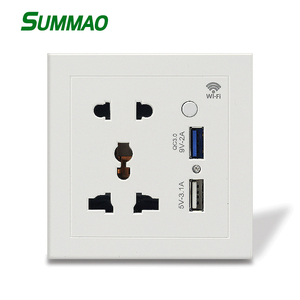 Smart Multi-funktion 1 Gang Schalter 5 Pin Universal Outlet USB Stecker WiFi Drahtlose Elektrische Wand Montiert Buchse - Product Image 1