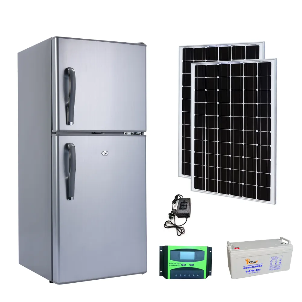 Casa dupla porta-congelador dc 12v geladeira solar para venda