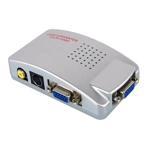 Venta al por mayor de fábrica VGA a AV Adaptador convertidor Monitor de audio y video VGA a RCA Switch Adapter Box para PC Laptop
