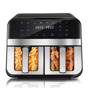 Aifa doppia friggitrice ad aria calda con finestra di visualizzazione 9L XL capacità doppia friggitrice ad aria 2 cassetti Smart 8-in-1 preimpostazioni di cottura - Product Image 1