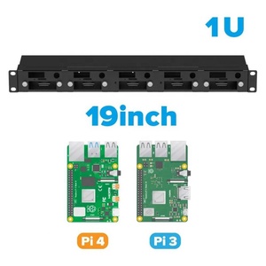 Raspberry Pi Rack mount Komplett gehäuse Version 2.0 mit PoE-Funktional ität, vorne abnehmbar 19 "1U Rack Mount mit C. - Product Image 4