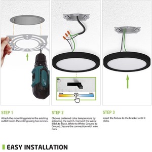 ETL sertifikalı LED düz Panel tavan ışık hızlı kargo IP44 yüzeye monte ofis farklı renk CCT ayarlanabilir Trim alüminyum - Product Image 5