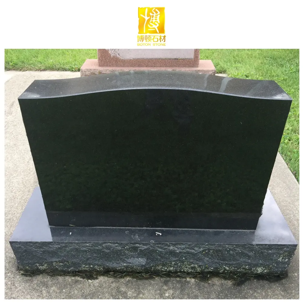 Prezzo all'ingrosso pietra naturale Design moderno in pietra intagliata a mano giardino in granito nero monumenti in pietra tombale