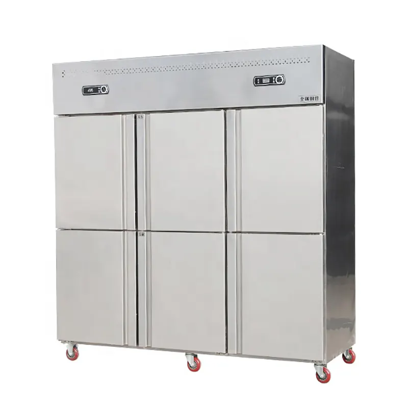 6 porte Refrigeratore Frigorifero Commerciale In Posizione Verticale o nel Congelatore In Acciaio Inox 1/2/3/4/6 Porte di Raffreddamento Diretto