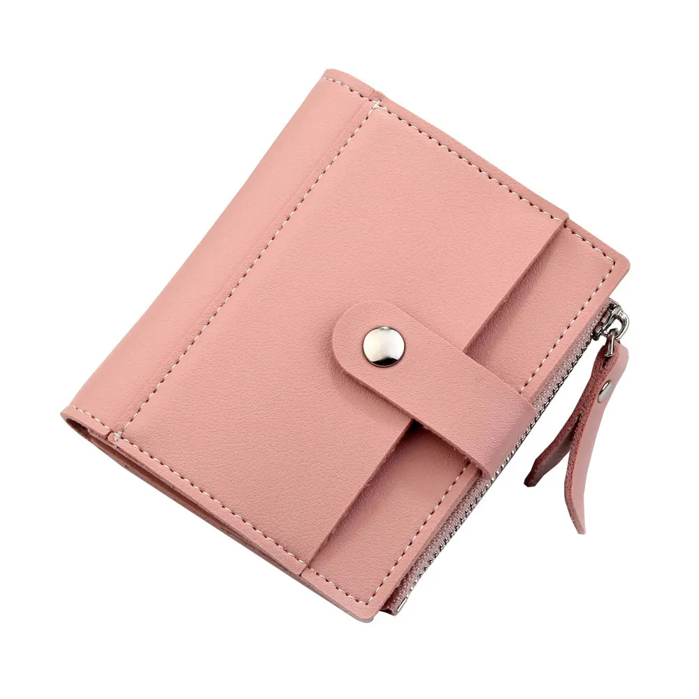 Kaarthouder Korte Rits Minimalistische Vrouwen Portemonnee Voor Winkelen Roze Mode Zwart Geel Dames Portemonnee Tas