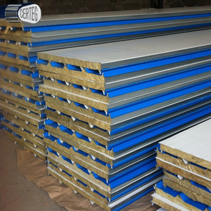 Custom Size Prefabricated Fire <strong>Rated</strong> <strong>Building</strong> Material Partition <strong>System</strong> CTG-R33 Rockwool Sandwich Panel - Product Image 1
